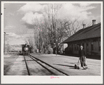 Waiting with mail for train to Reno. Carson City, Nevada