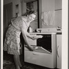 Vernon County, Wisconsin. Mrs. Saugstad about to bake a pie in her electric oven