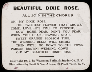 Song Slides Illustrating Early 20th Century Popular Songs