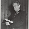 Woodville, California. FSA (Farm Security Administration) farm workers' community. The Sunday school teacher is the wife of a migrant agricultural worker