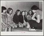 Woodville, California. FSA (Farm Security Administration) farm workers' community. Sunday school class