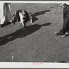 Woodville, California. FSA (Farm Security Administration) farm workers' community. Sons of migrant agricultural workers playing marbles