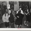 Tulare County, California. FSA (Farm Security Administration) farm workers' camp. The regular Saturday night dance was turned into a President's birthday dance