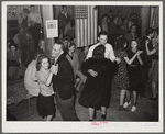 Tulare County, California. FSA (Farm Security Administration) farm workers' camp. The regular Saturday night dance was turned into a President's birthday dance