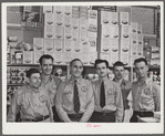 Tulare County, California. Farm Security Administration farm workers's camp. Staff of the cooperative store