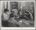 Tulare County, California. FSA (Farm Security Administration) farm workers' camp. Domino game