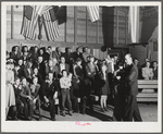 Tulare County, California. FSA (Farm Security Administration) farm workers' camp. The President's birthday ball