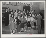 Tulare County, California. FSA (Farm Security Administration) farm workers' camp. The President's birthday ball