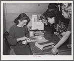 Tulare County, California. FSA (Farm Security Administration) farm workers' camp. Counting up the proceeds from the President's birthday ball