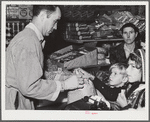 Tulare County, California. FSA (Farm Security Administration) farm workers' camp. The cooperative store