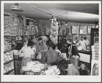 Tulare County, California. FSA (Farm Security Administration) farm workers' camp. The cooperative store