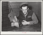 Tulare County, California. FSA (Farm Security Administration) farm workers' camp. Domino game