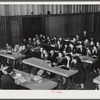 Woodville, California. FSA (Farm Security Administration) farm workers' community. First aid class