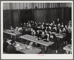 Woodville, California. FSA (Farm Security Administration) farm workers' community. First aid class