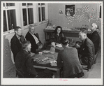 Woodville, California. FSA (Farm Security Administration) farm workers' community. The board of the cooperative store
