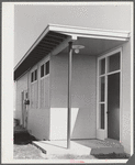 Woodville, California. FSA (Farm Security Administration) farm workers' community. Rear of the health center