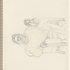 Seated figure holding cane