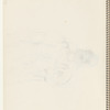 Seated figure with cane,  crossed legs