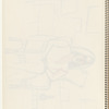 Seated figure facing forward; furniture and pictures sketched in