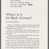 What's in it for Black Women?