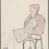 Untitled [seated woman with sheet music on lap]