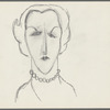 Untitled [Woman's head, facing front, wearing bead necklace]