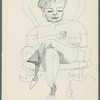 Untitled [Seated figure, holding drink, talking to another in foreground]