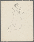 Untitled [Woman in profile, left, with hat and fox stole]