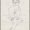 Untitled [seated woman with figurative necklace]