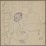 Untitled [Seated woman facing empty chair]