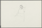 Untitled [Seated figure with crutch]