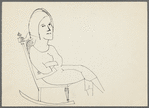 Untitled [Figure in rocking chair with crossed arms]