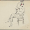 Untitled [Seated figure with abstracted face]
