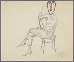 Untitled [Seated figure with abstracted face]