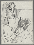 Untitled [seated woman with cat]