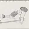 Untitled [Woman at table; cat on lap]