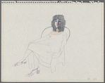 Untitled [Seated woman with purple sandals]