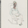 Untitled [Seated figure in rocking chair, reading]