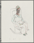 Untitled [Seated figure in rocking chair, reading]