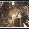 Alexander the Conjuror (Alexander Heimbürger) and his wife with Harry Houdini and unidentified woman (likely Heimbürger's daughter), probably in Heimbürger's garden