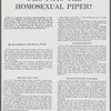 Who pays the homosexual piper?