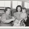 Woodville, California. FSA (Farm Security Administration) farm workers' community. In the sewing class for agricultural workers