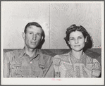 Woodville, California. FSA (Farm Security Administration) farm workers' community. Agricultural worker and his wife