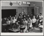 NYA (National Youth Administration) girls who live at the resident center at the FSA (Farm Security Administration) farm workers' community. Eleven Mile Corner, Arizona