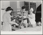 Eleven Mile Corner, Arizona. Cairns General Hospital. FSA (Farm Security Administration) farm workers' community. Preparing lunch. NYA (National Youth Administration) girls help in kitchen
