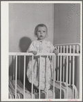 Little girl who is a patient at the Cairns General Hospital at the FSA (Farm Security Administration) farm workers' community at Eleven Mile Corner, Arizona