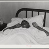 Eleven Mile Corner, Arizona. Cairns General Hospital, FSA (Farm Security Administration) farm workers' community. Little boy who was operated on for appendicitis