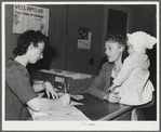 Eleven Mile Corner, Arizona. Cairns General Hospital, FSA (Farm Security Administration) farm workers' community. Registering at the clinic