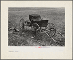 Old buggy and pitchfork on farm near Northampton, Massachusetts