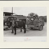 Burro-drawn cart of Mr. Leatherman, Pie Town, New Mexico
